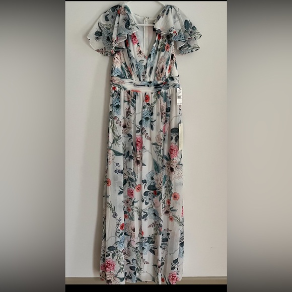 NEW!! Adrianna Papell chiffon floral dress - Picture 2 of 4